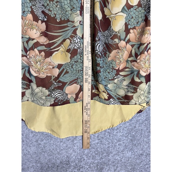 Kimchi Blue Babydoll Halter Lined Sheer Floral Safari Animal Dress Womens Sz LG - Picture 7 of 7